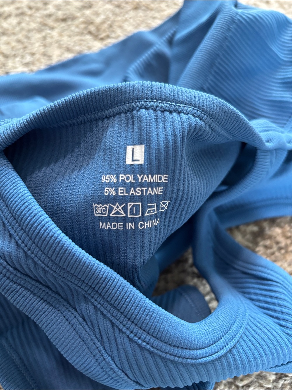 Nikuja Blue Ribbed Racerback Sports Bra - Picture 3 of 4